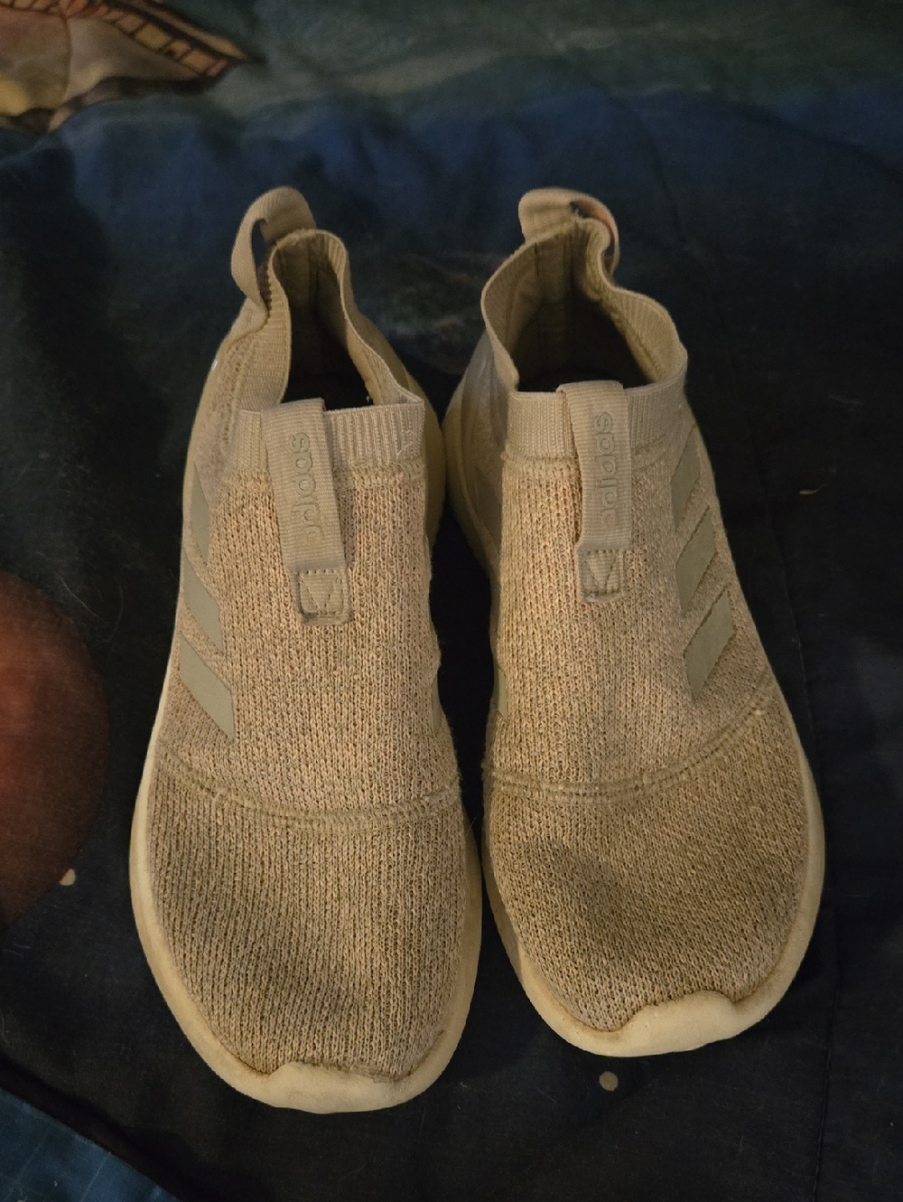 adidas Women's Slip-On Knit Sneakers in Light Khaki